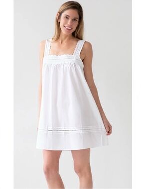 Jacaranda Living Short White Cotton Nightgown